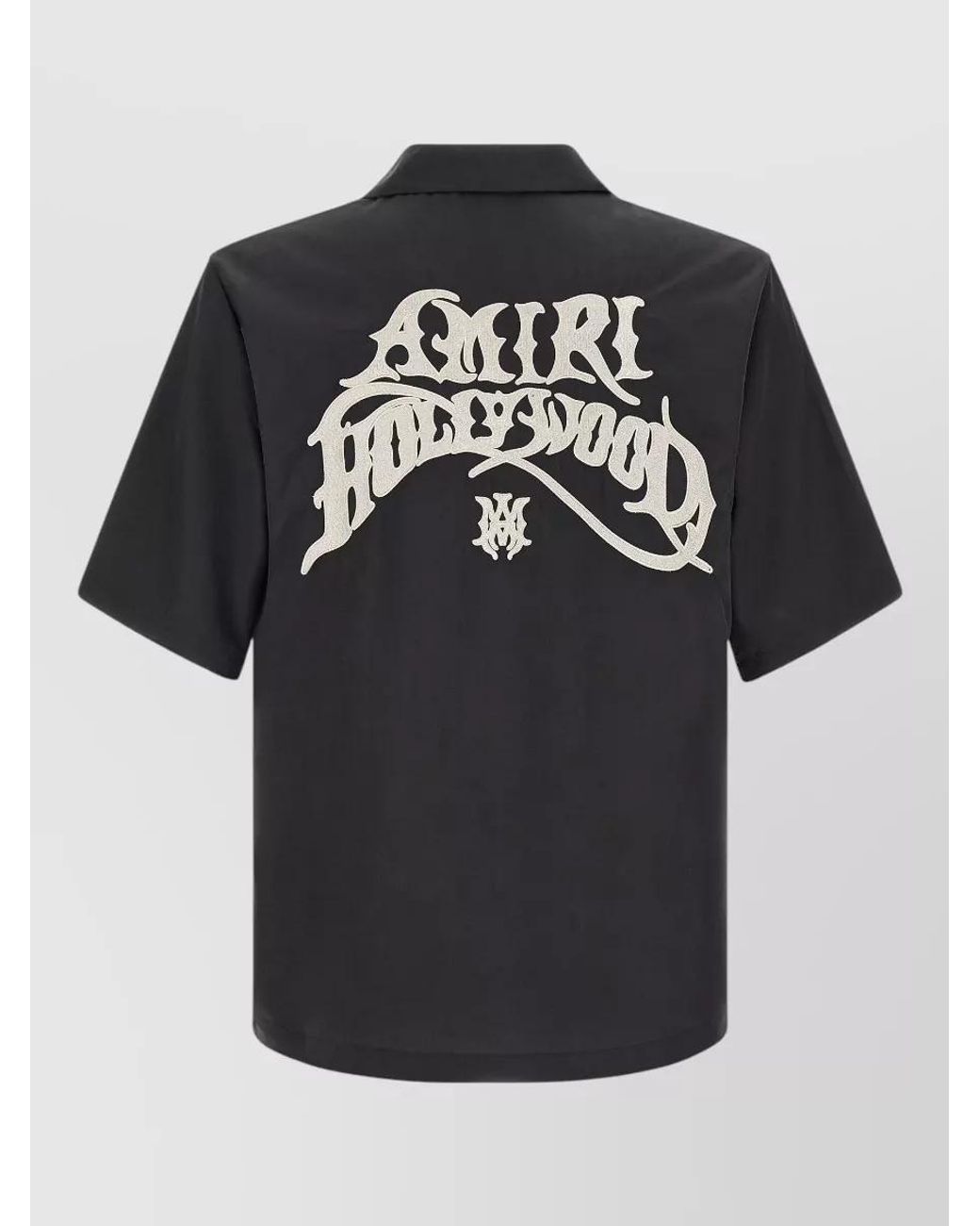 Amiri Black Embroidered Short-Sleeve Camp Shirt for men