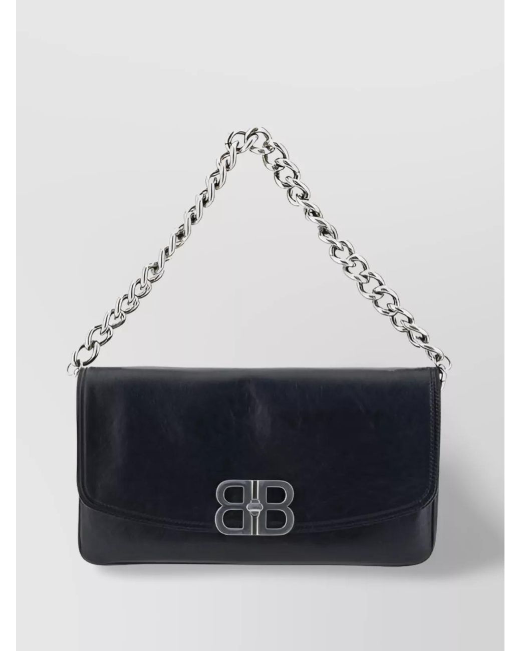 Balenciaga Blue Bb Soft Flap Medium Lambskin Quilted Shoulder Bag