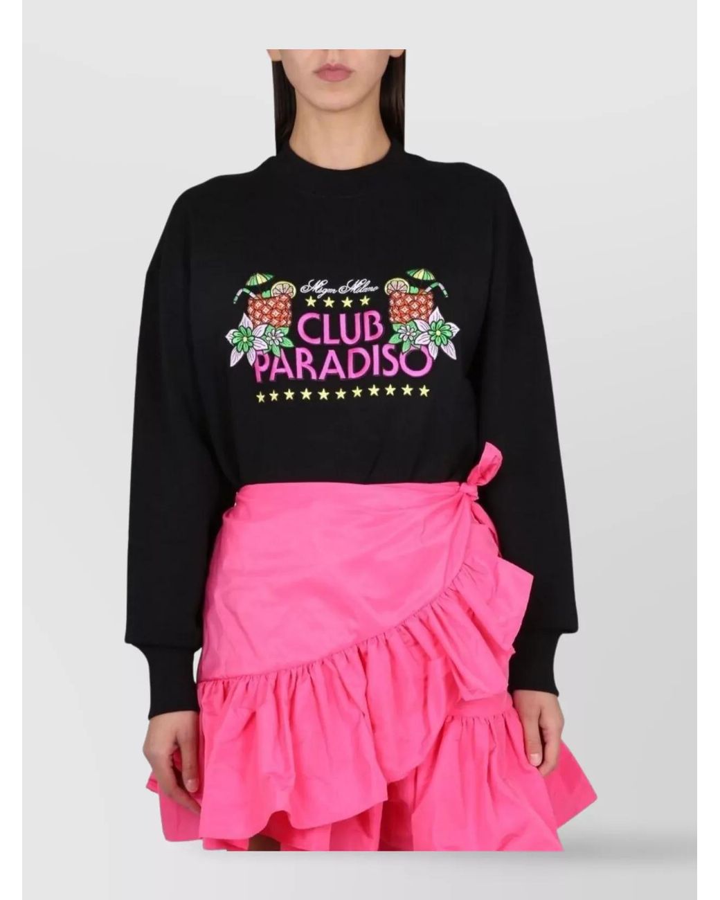 MSGM Pink Cotton Logo Sweatshirt