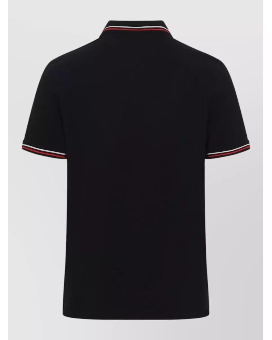 Valentino Garavani Black Cotton Short-Sleeve Polo Shirt for men