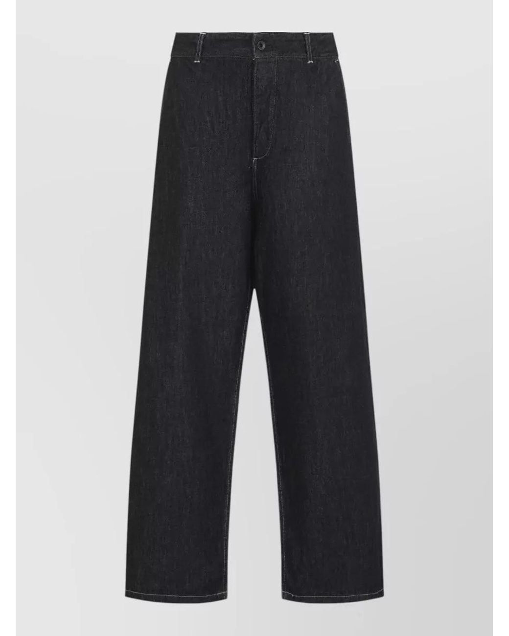 Studio Nicholson Blue Denim High-Rise Curved Wide-Leg Jeans for men
