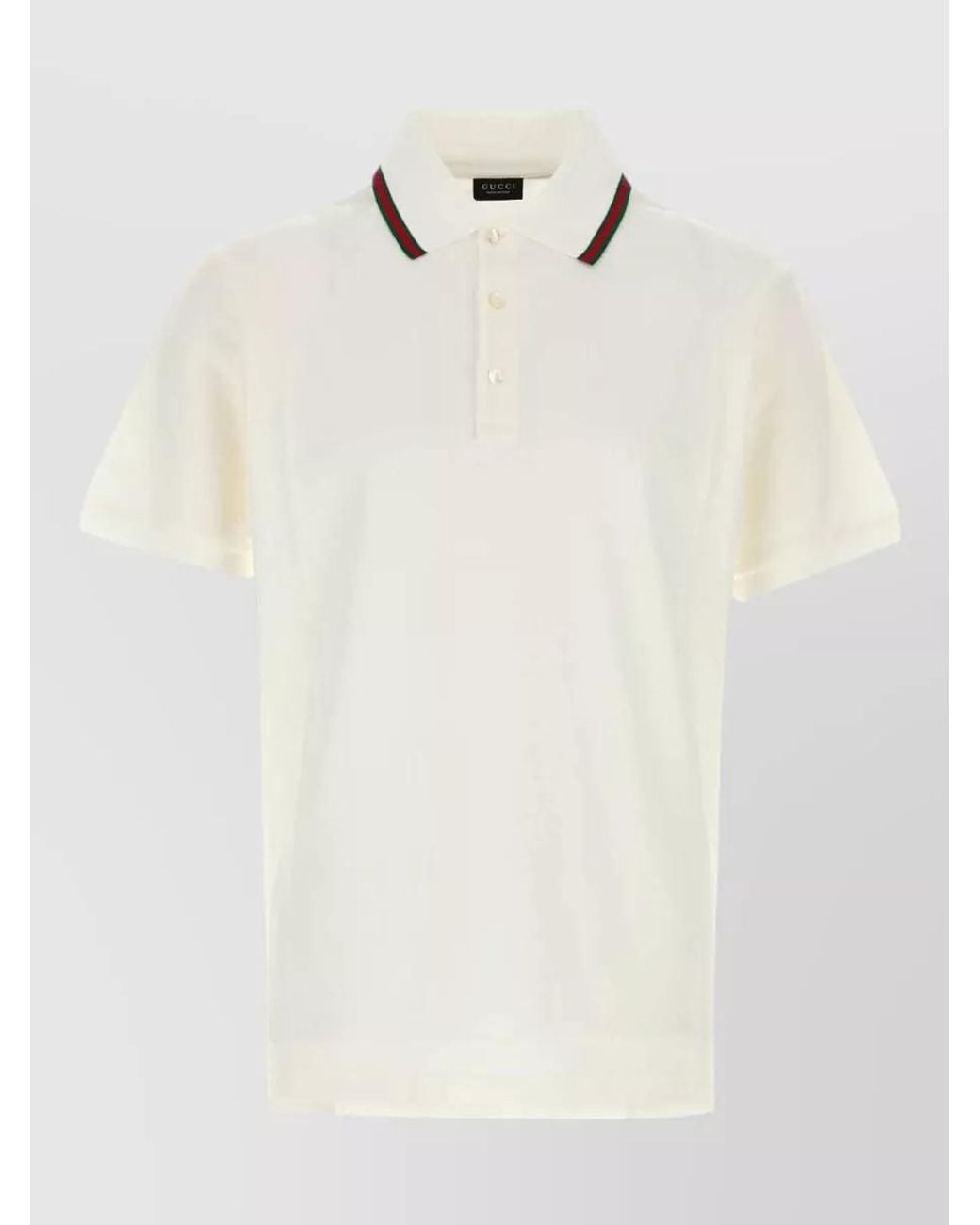 Gucci White Cotton Regular-Fit Short-Sleeve Polo Shirt for men
