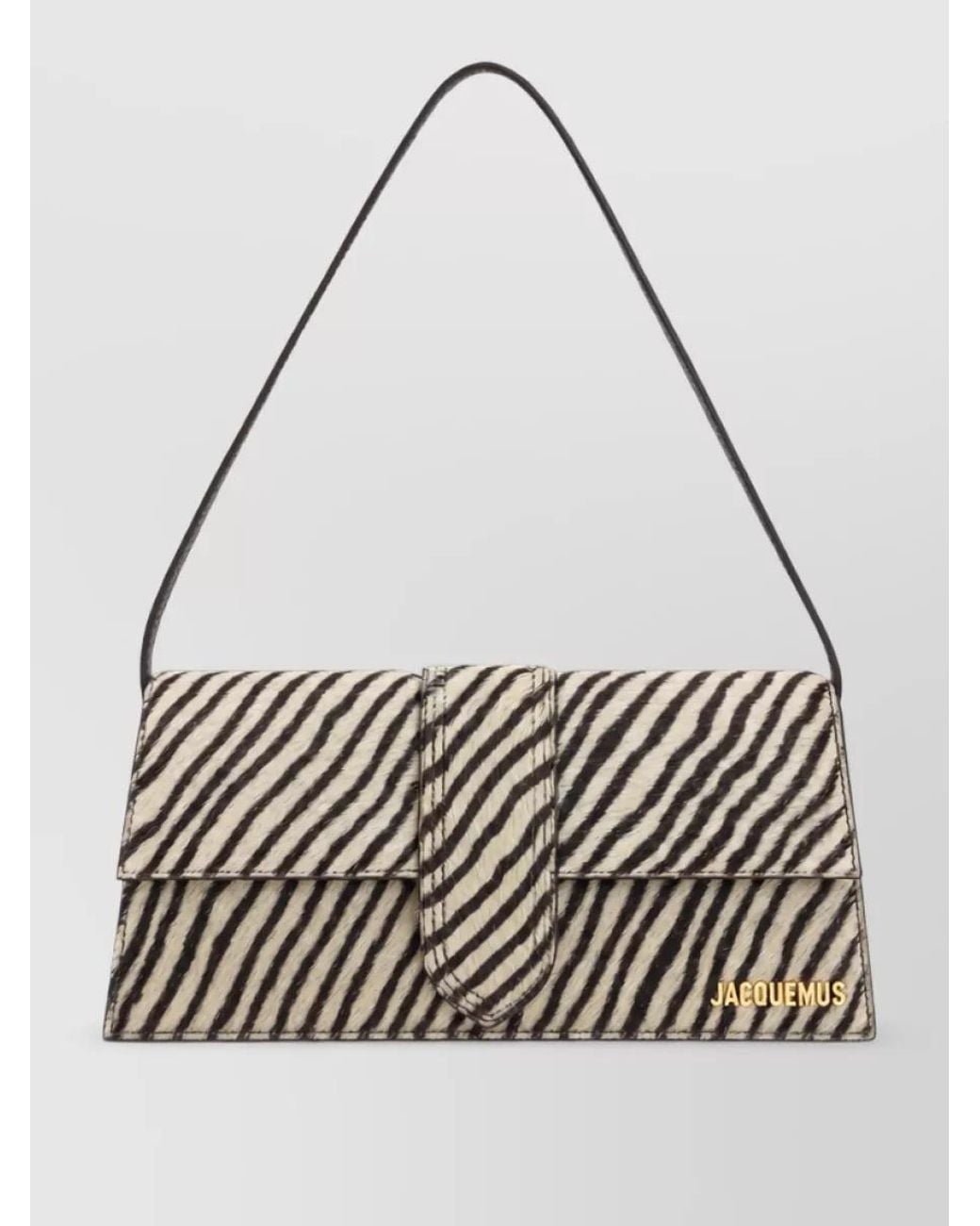 Jacquemus White Le Bambino Long Calf Hair Clutch Bag