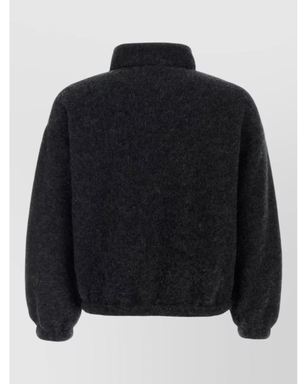 Jil Sander Black Wool Half-Zip Turtleneck Sweatshirt for men