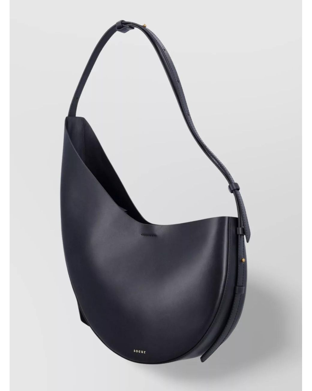 Soeur Blue Leather Asymmetric Shoulder Bag