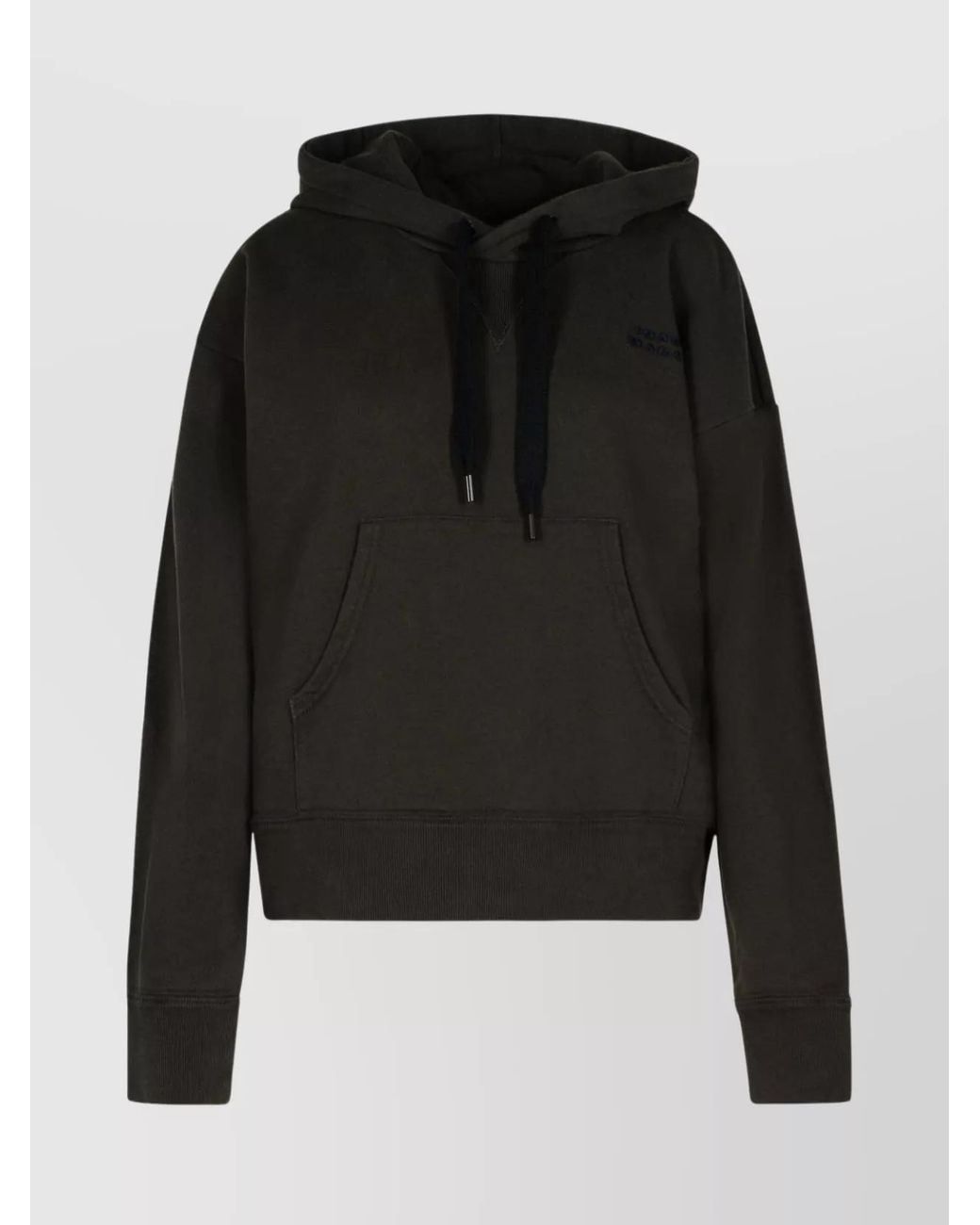 Isabel Marant Black Organic Cotton Logo-Embroidered Hoodie