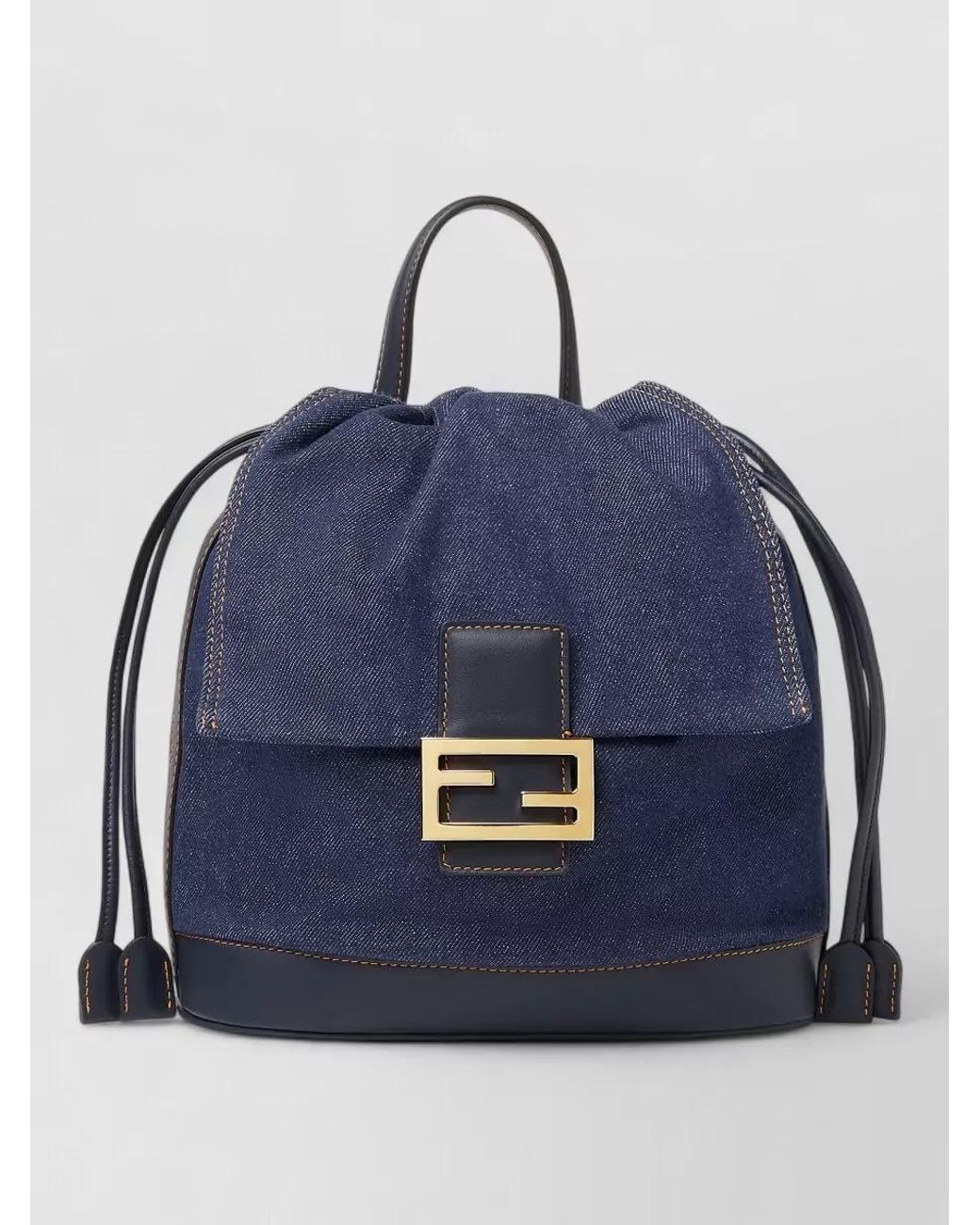 Fendi Blue Baguette Bucket Bag