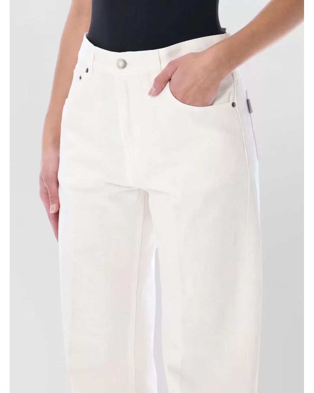 Haikure White Denim Relaxed-Fit Straight-Leg Jeans