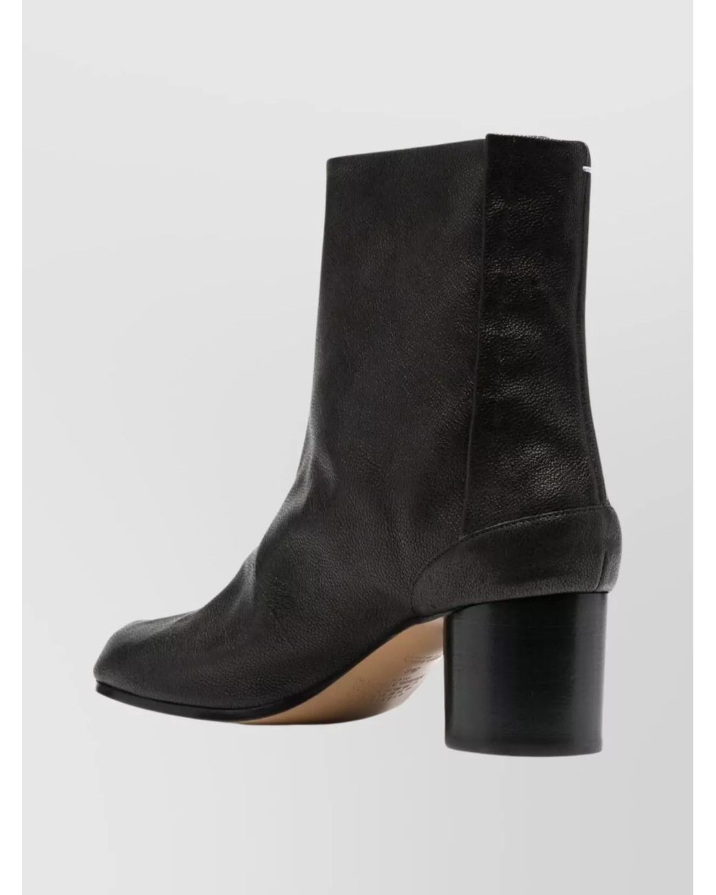 Maison Margiela Black Ankle Boots With Round Heel And Split Toe