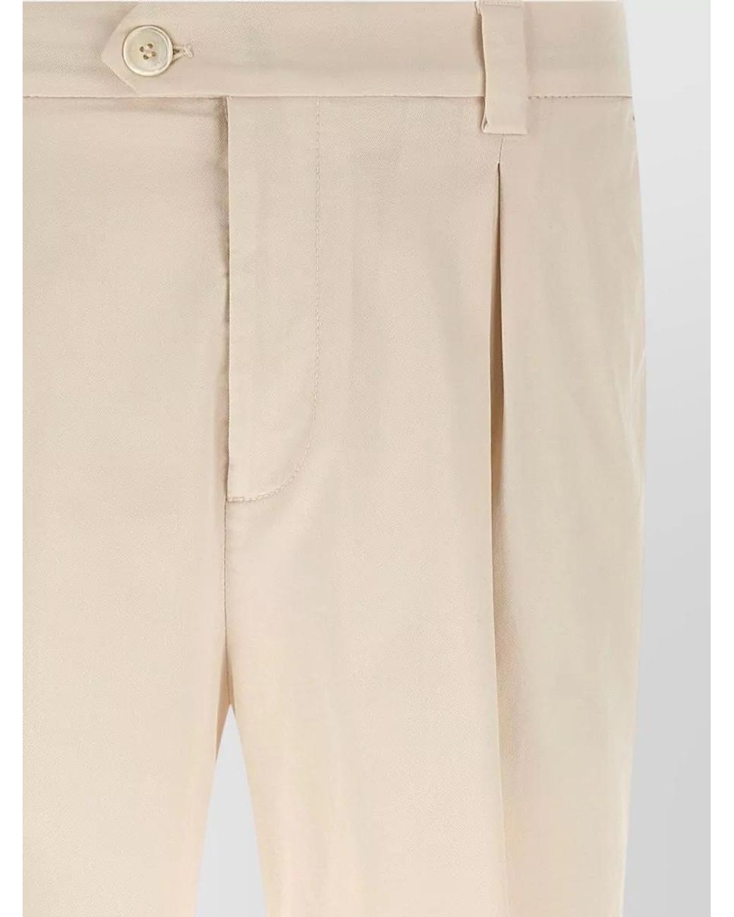 Brunello Cucinelli Natural Cotton Tailored Trousers for men