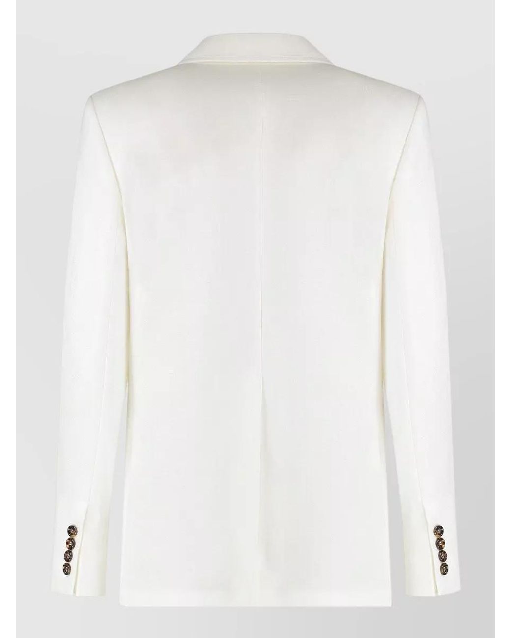 Max Mara White Linen Single-Breasted Suit Jacket