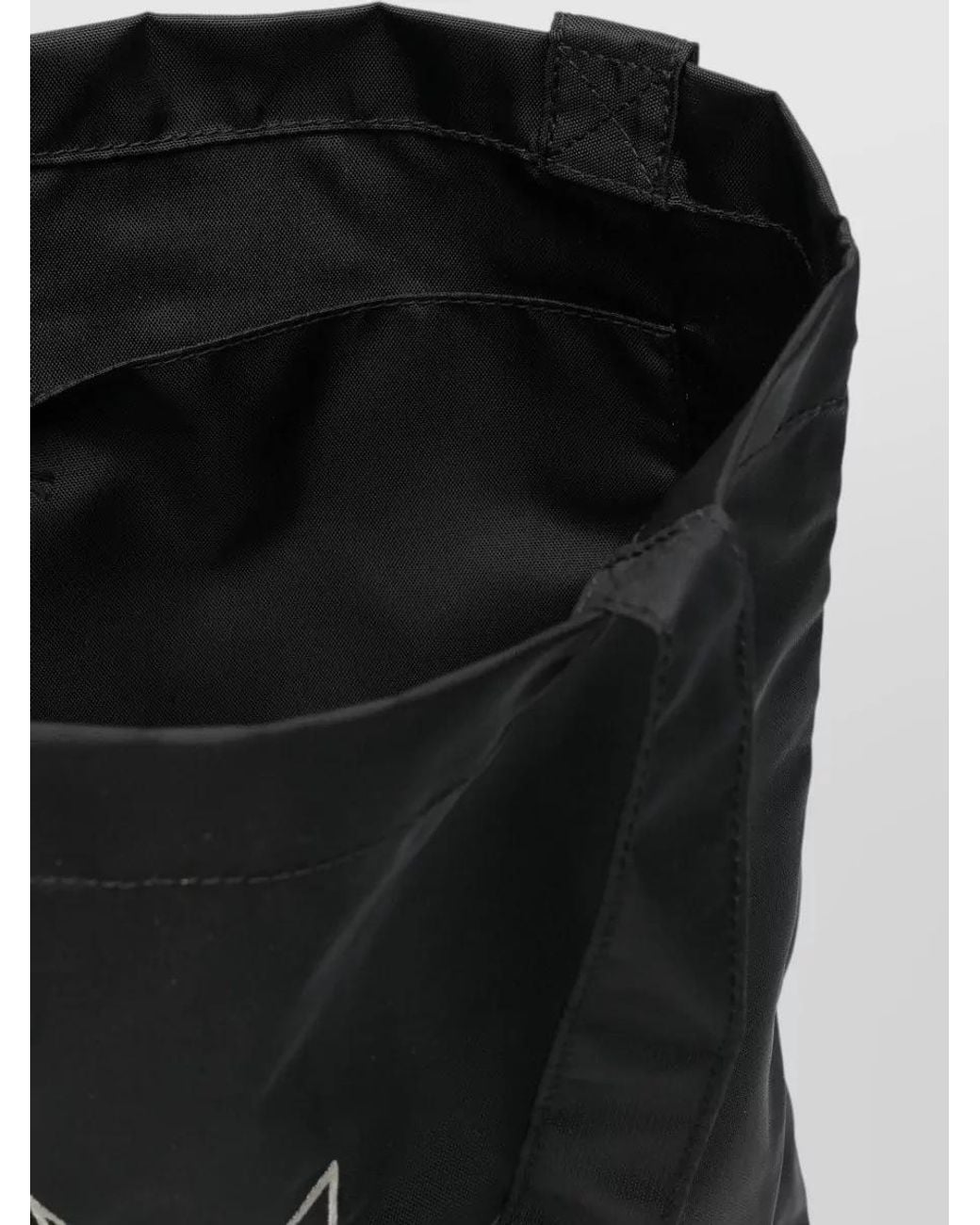 Rick Owens Black Logo Cotton Tote Bag