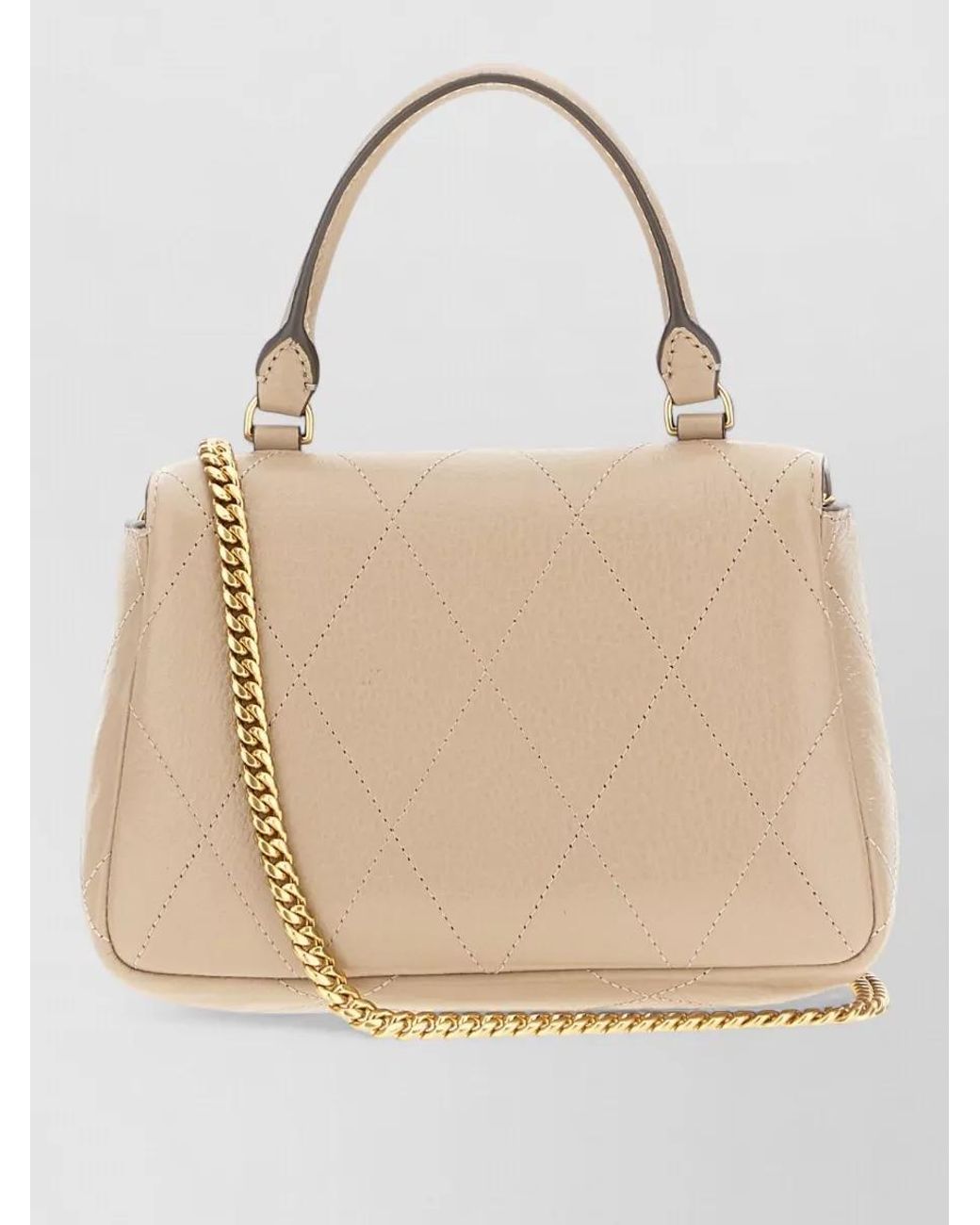 Tory Burch Natural Mini Leather Quilted Shoulder Bag