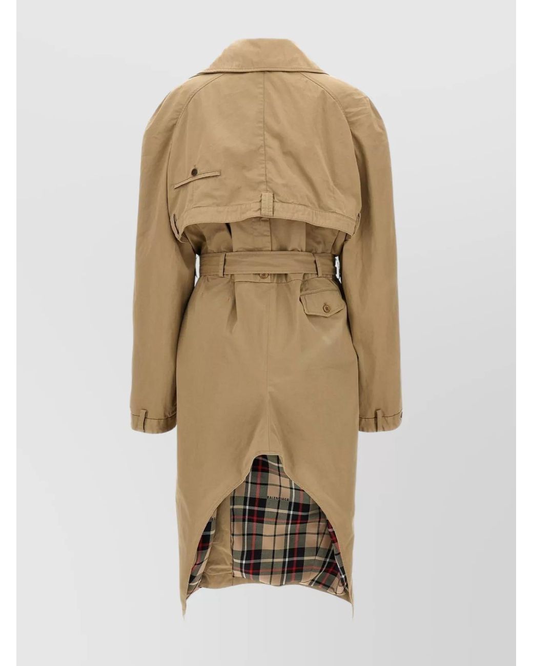 Balenciaga Natural Cotton Single-Breasted Trench Coat