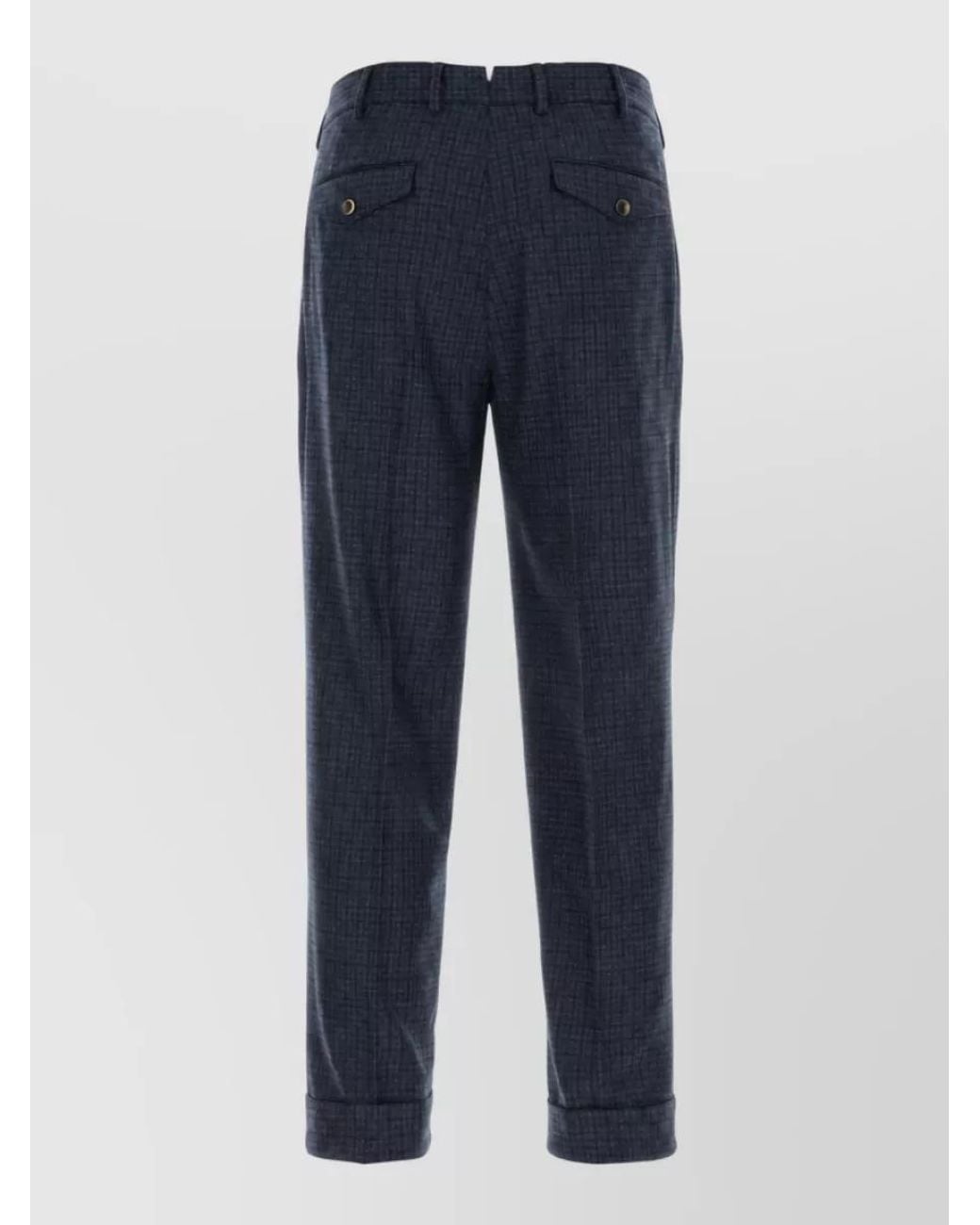 PT Torino Blue Cashmere Virgin Wool Slim-Fit Chinos for men