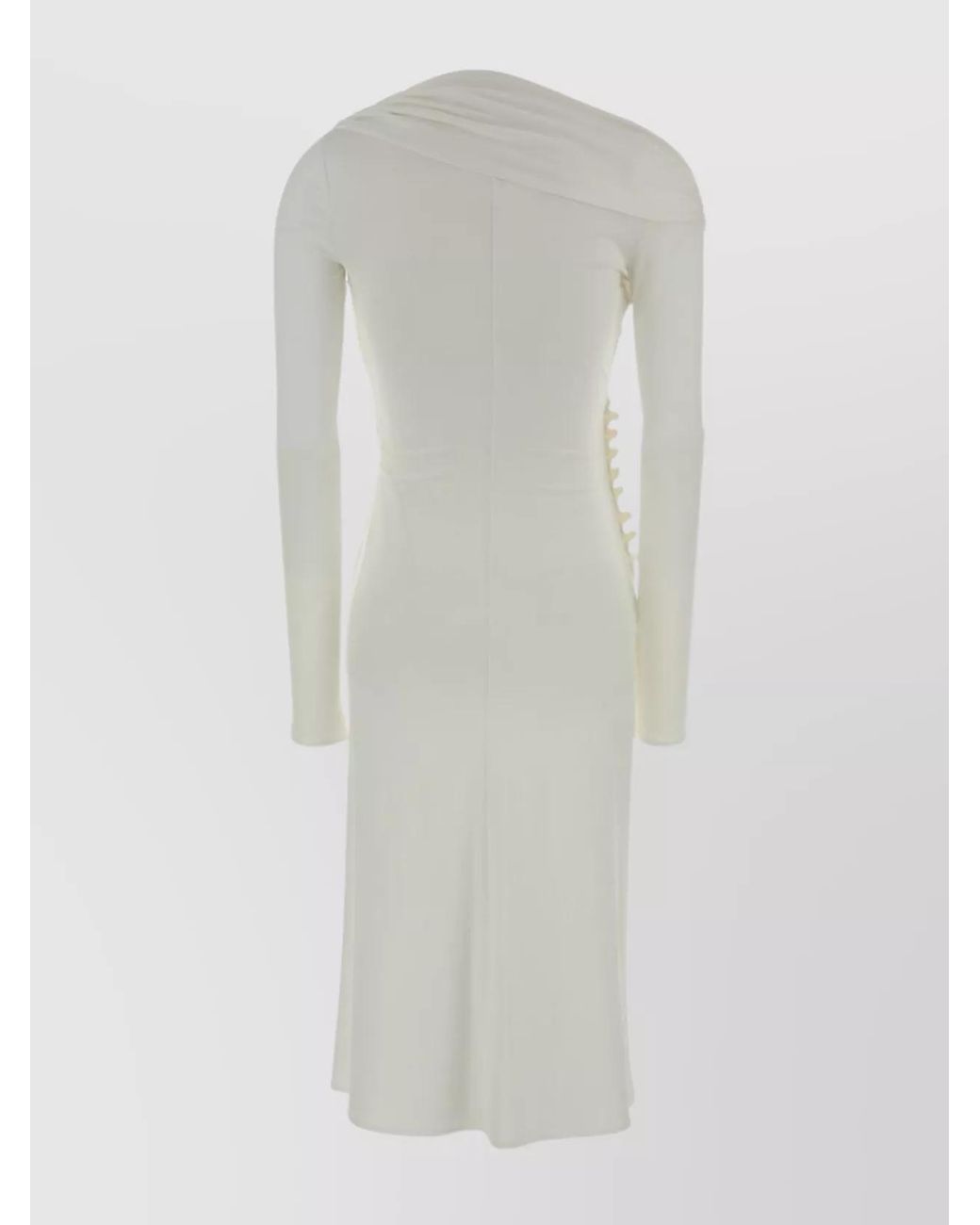 Elisabetta Franchi White V-Neck Midi Dress