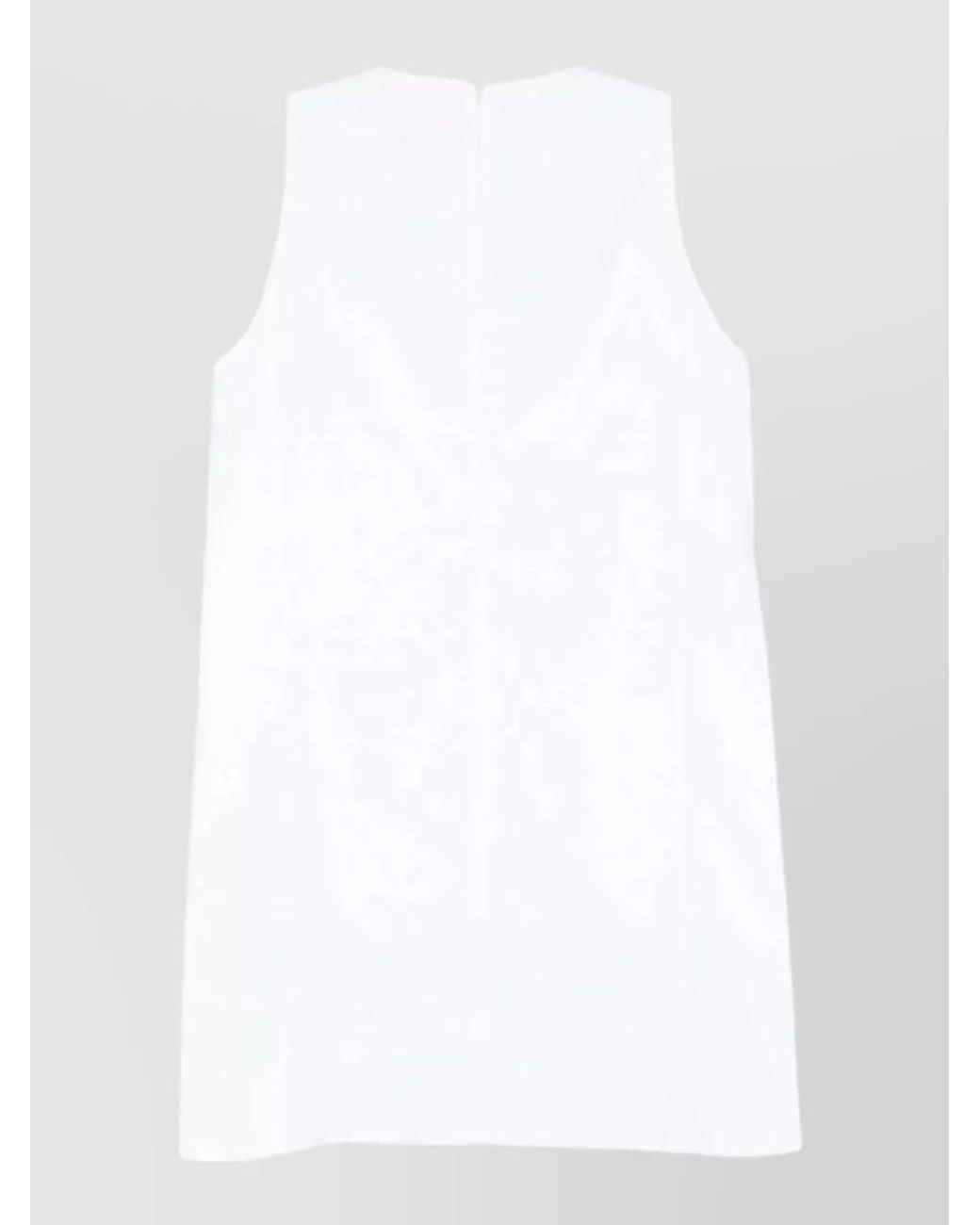 Semicouture White Linen Sleeveless Mini Dress