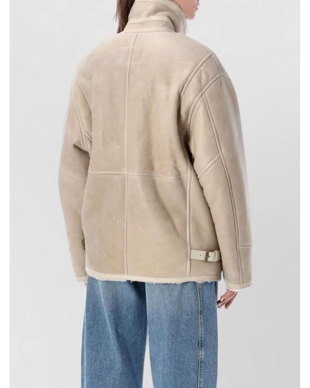Isabel Marant Natural Shearling Relaxed-Fit Jacket