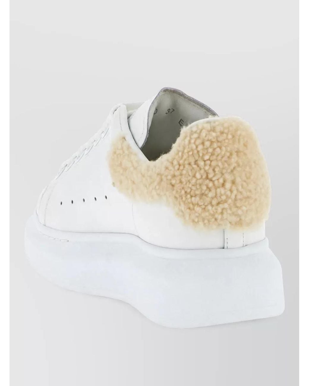 McQueen White Leather Low-Top Sneakers