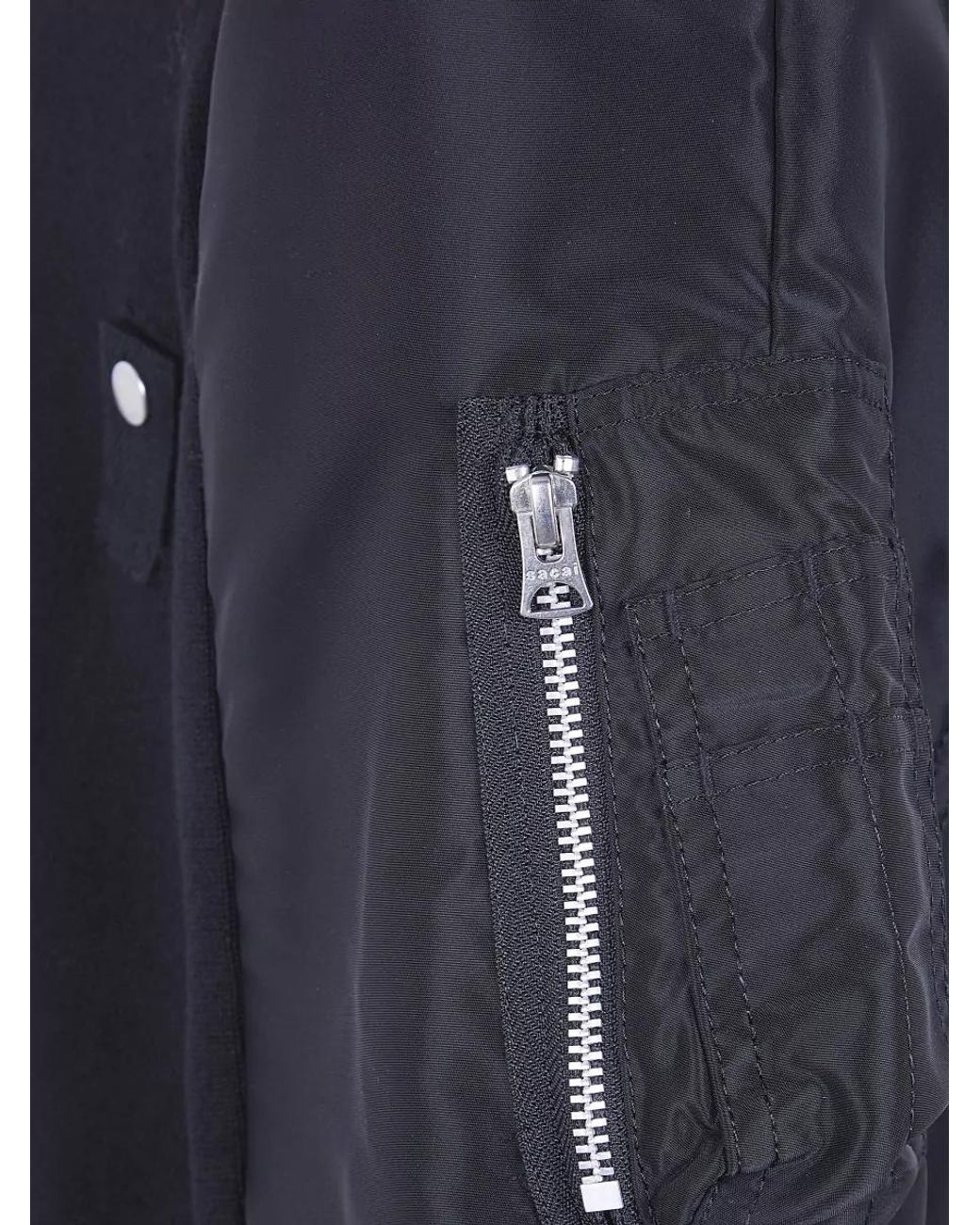 Sacai Black Bomber Jacket for men