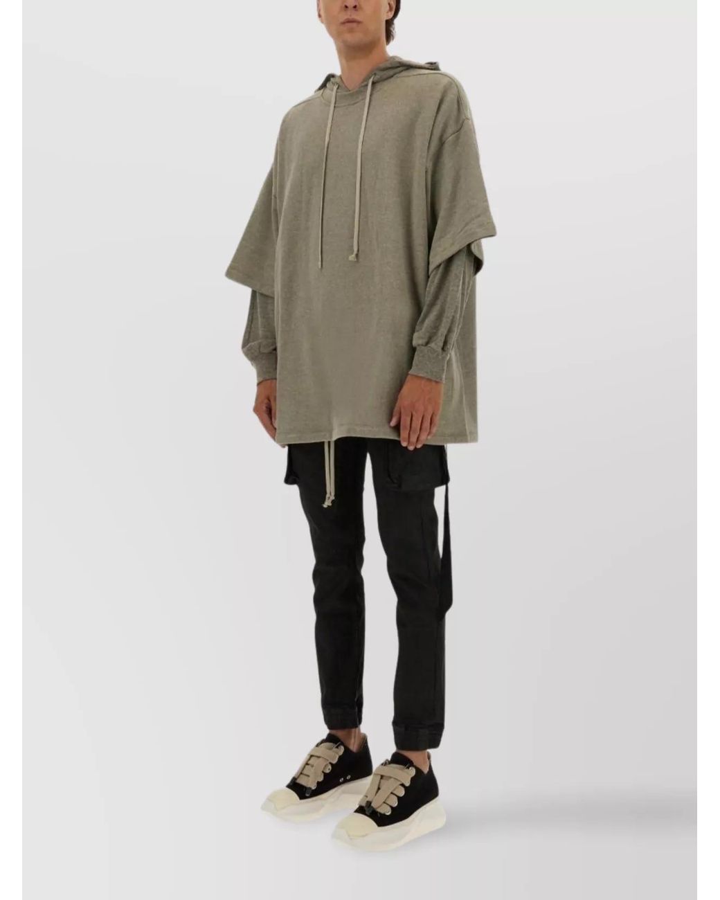 Rick Owens Natural Cotton Hoodie for men