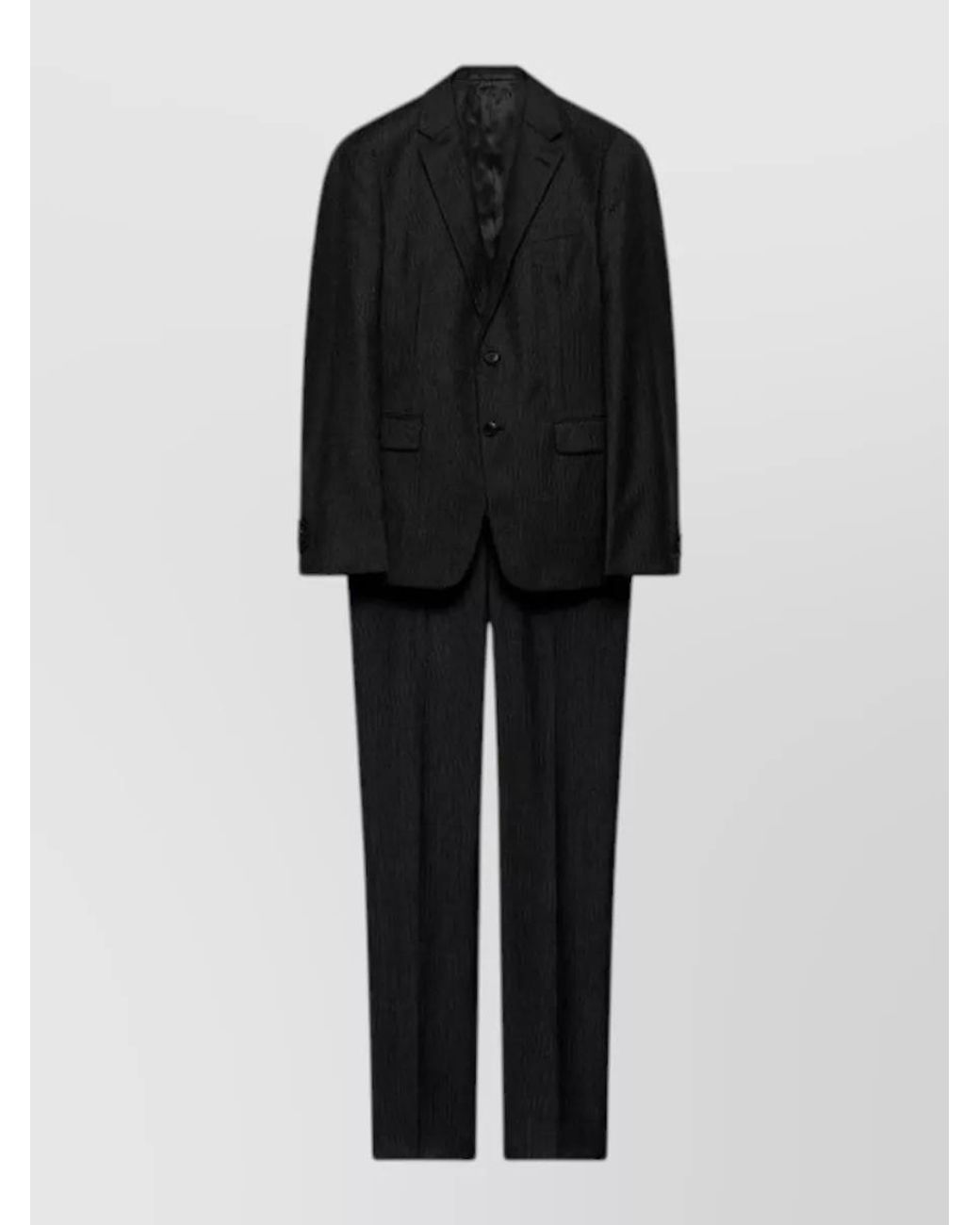 Prada Black Cashmere Virgin Wool Single-Breasted Suit for men
