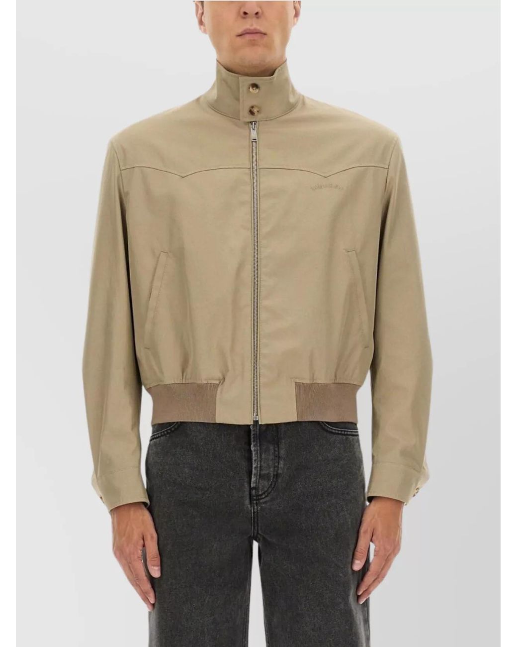 McQueen Multicolor Cropped Harrington Jacket for men