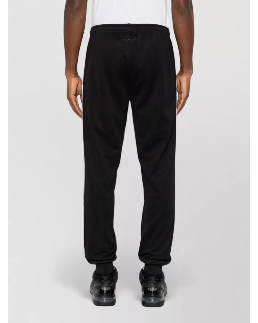 MM6 by Maison Margiela Black Logo Print Track Pants for men