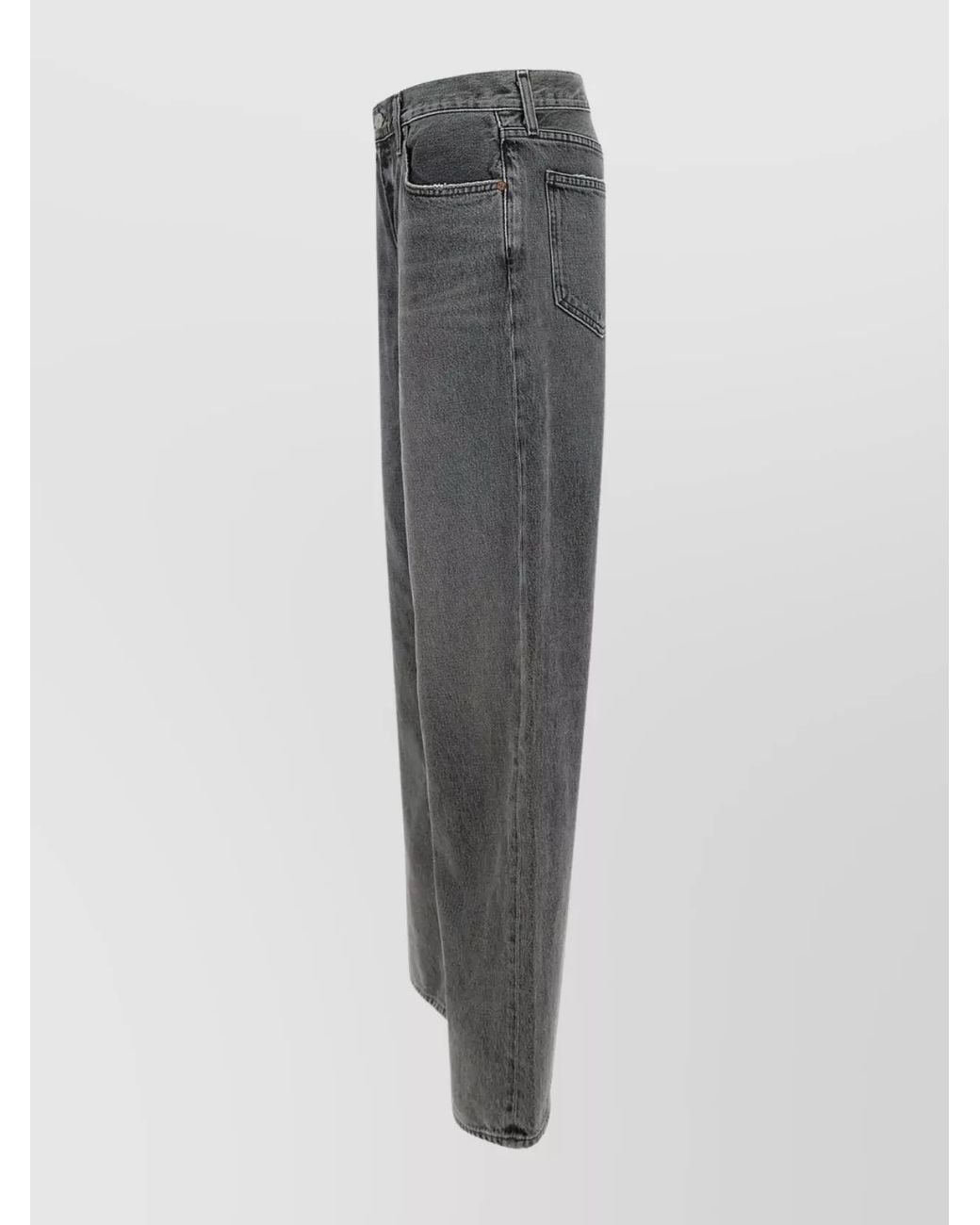 Agolde Gray Denim Wide-Leg Jeans