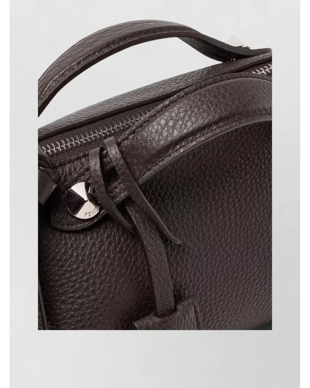 Fendi Brown By The Way Soft Mini Leather Clutch Bag