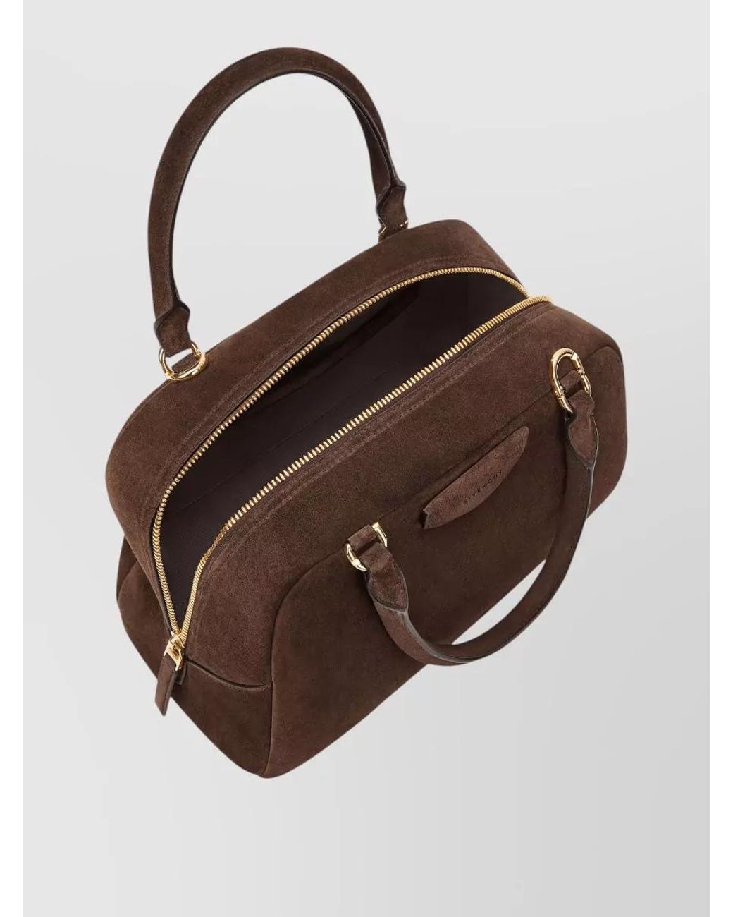 Givenchy Brown Antigona East West Soft Medium Suede Shoulder Bag