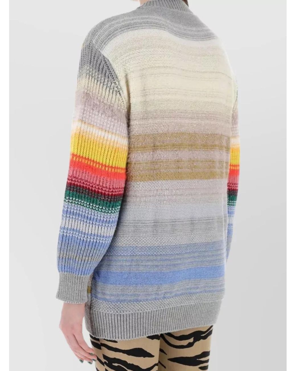 Stella McCartney Gray Ribbed Crew Neck Sweater