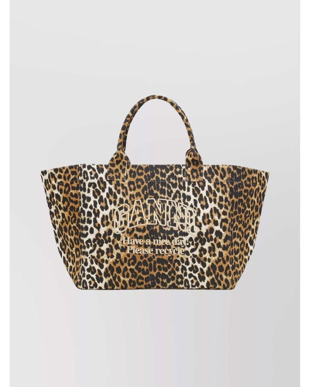 Ganni Multicolor Cabas Xxl Cotton Printed Tote Bag