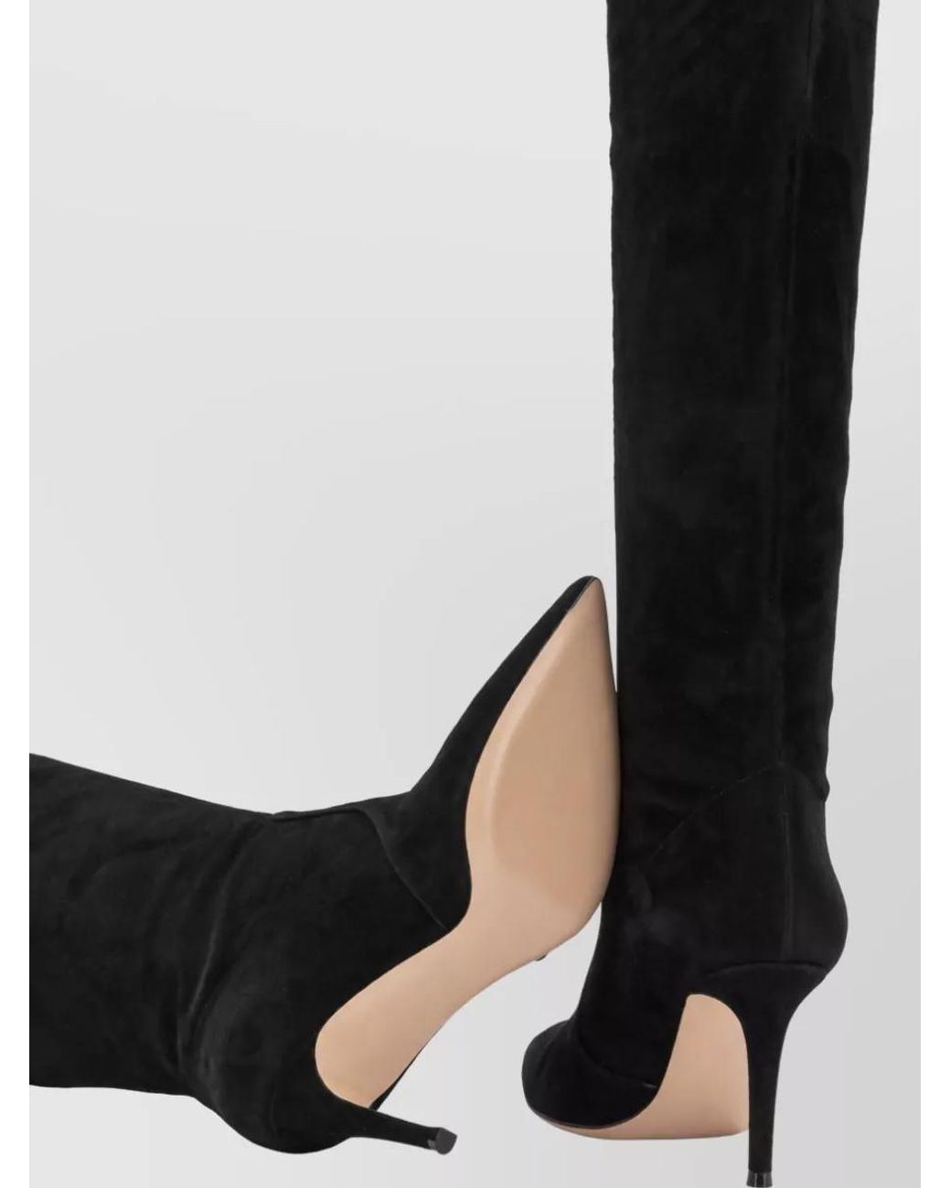 Gianvito Rossi Black Suede Knee-High Boots