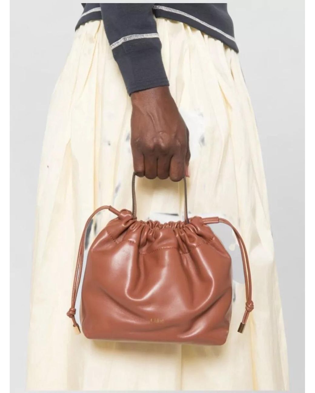 Chloé White Icons Small Leather Bucket Bag