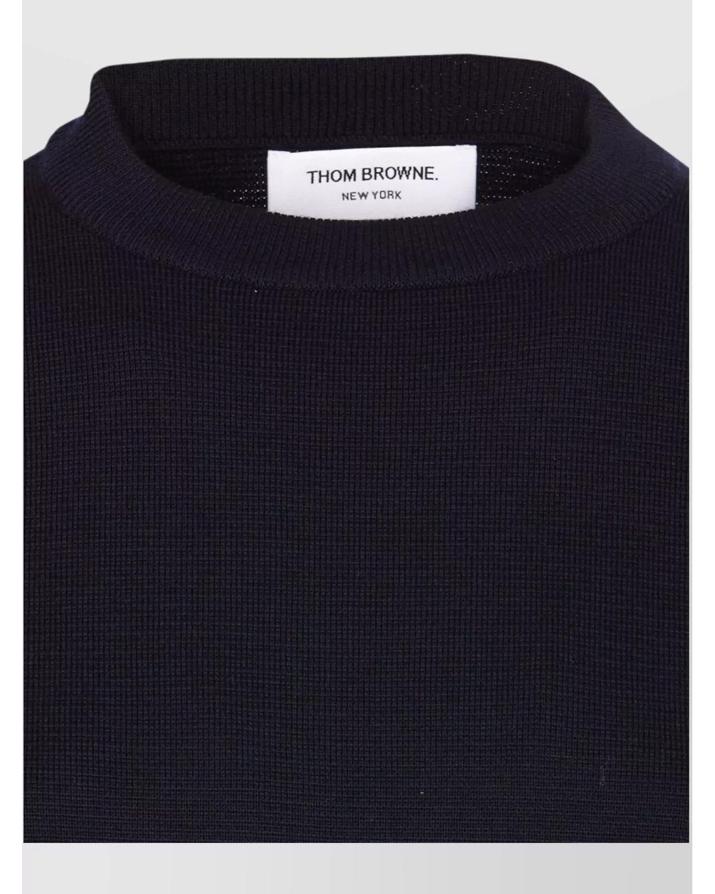 Thom Browne Blue Virgin Wool Milano Stitch Crewneck Jumper