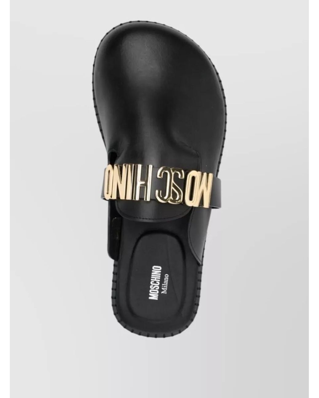 Moschino Black Leather Mules for men