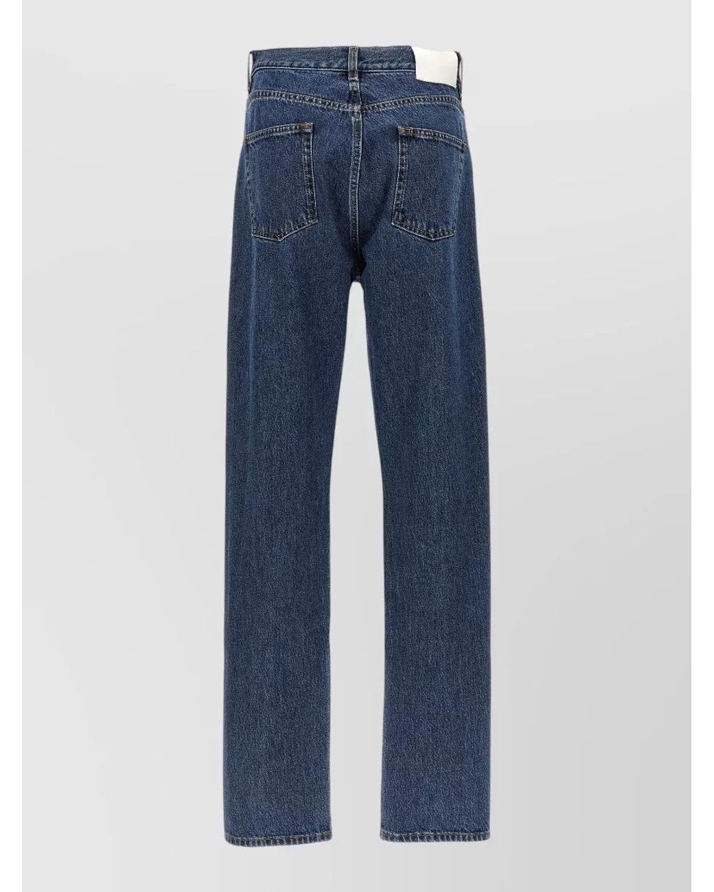 Loulou de Saison Blue Organic Cotton High-Rise Straight-Leg Jeans
