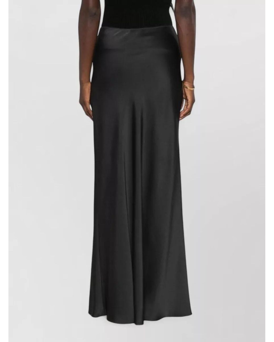 Fabiana Filippi Black Satin Maxi Skirt