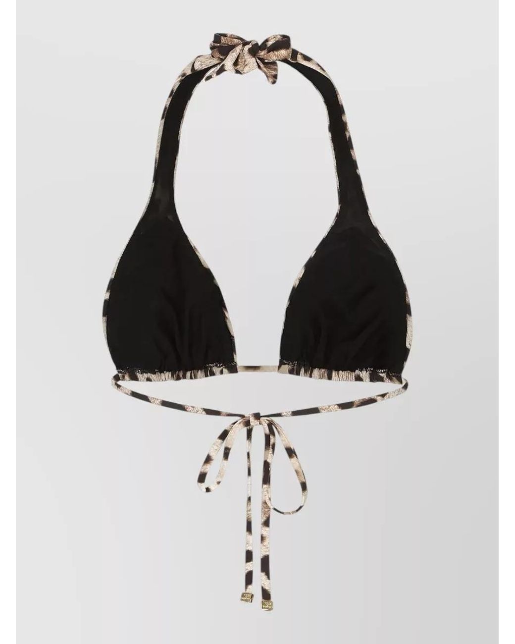 Dolce & Gabbana White Animal-Print Triangle Bikini Top
