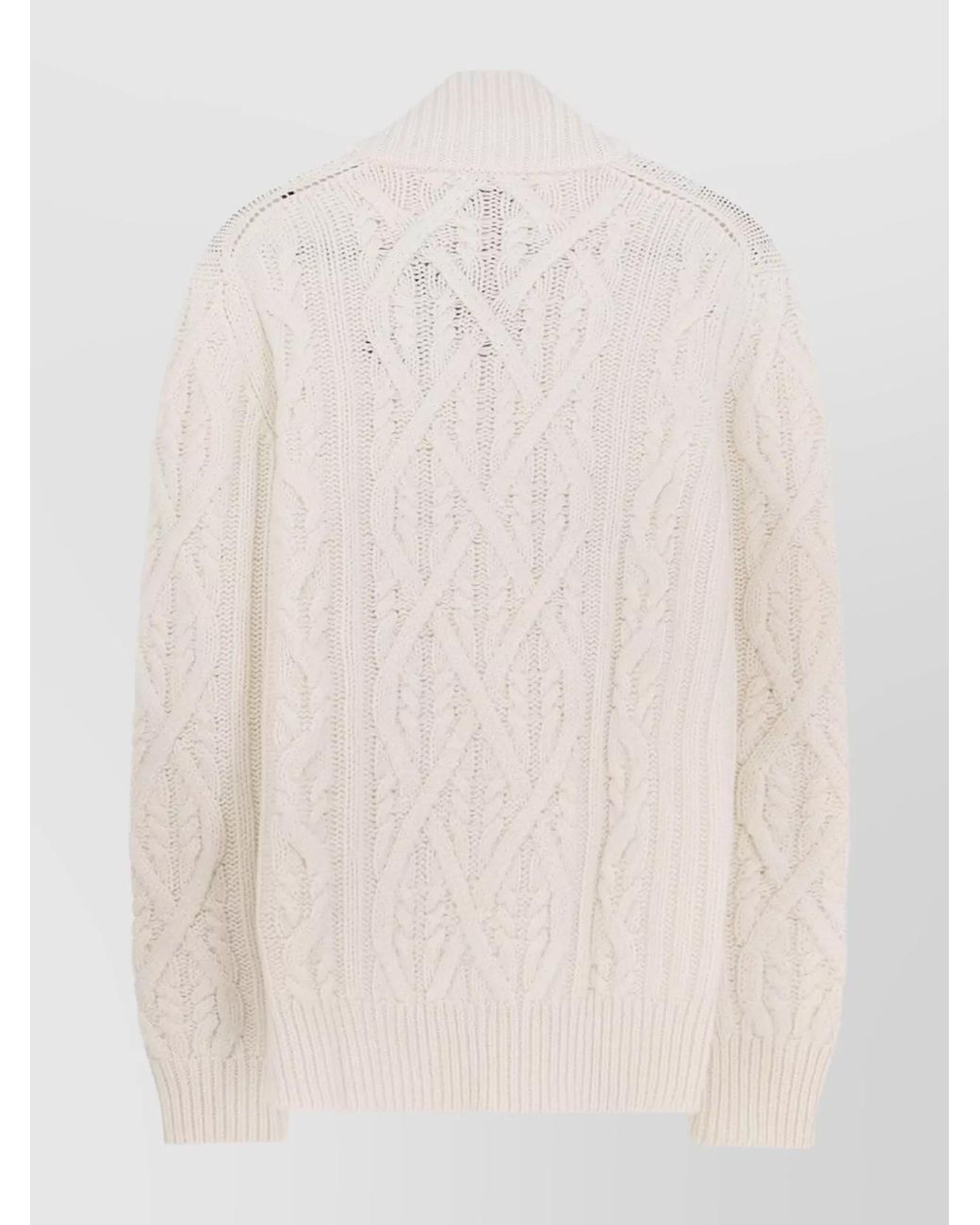 Boss Natural Cable Knit Crewneck Sweater With Ribbed Cuffs And Hem for men