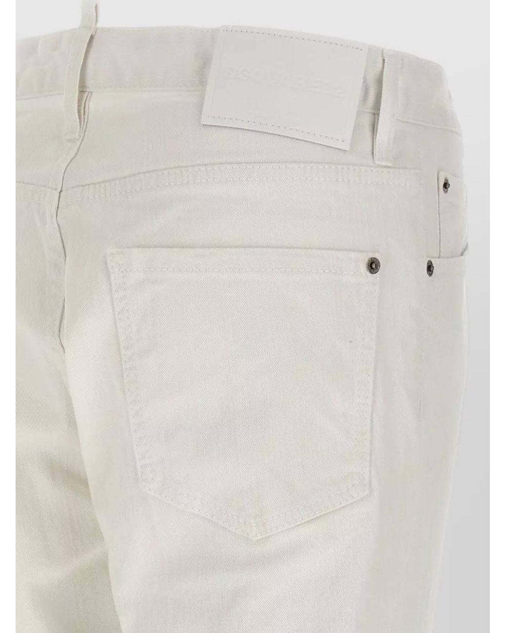 DSquared² White Denim Low-Rise Straight-Leg Jeans for men