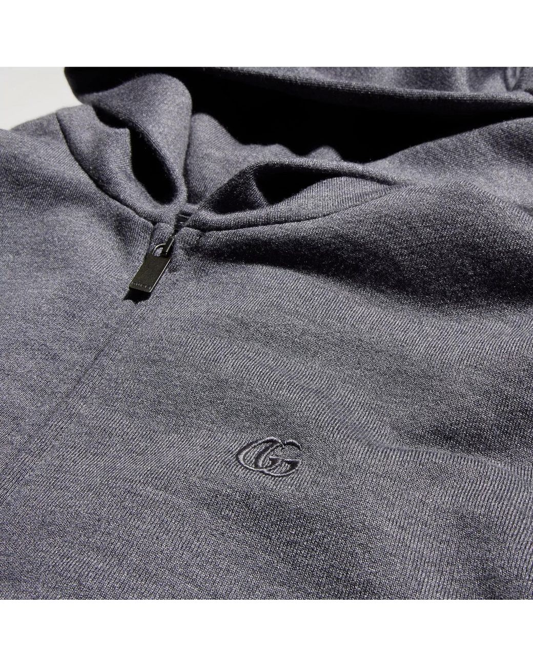 Gucci Gray Silk Cotton Jersey Zip Hoodie