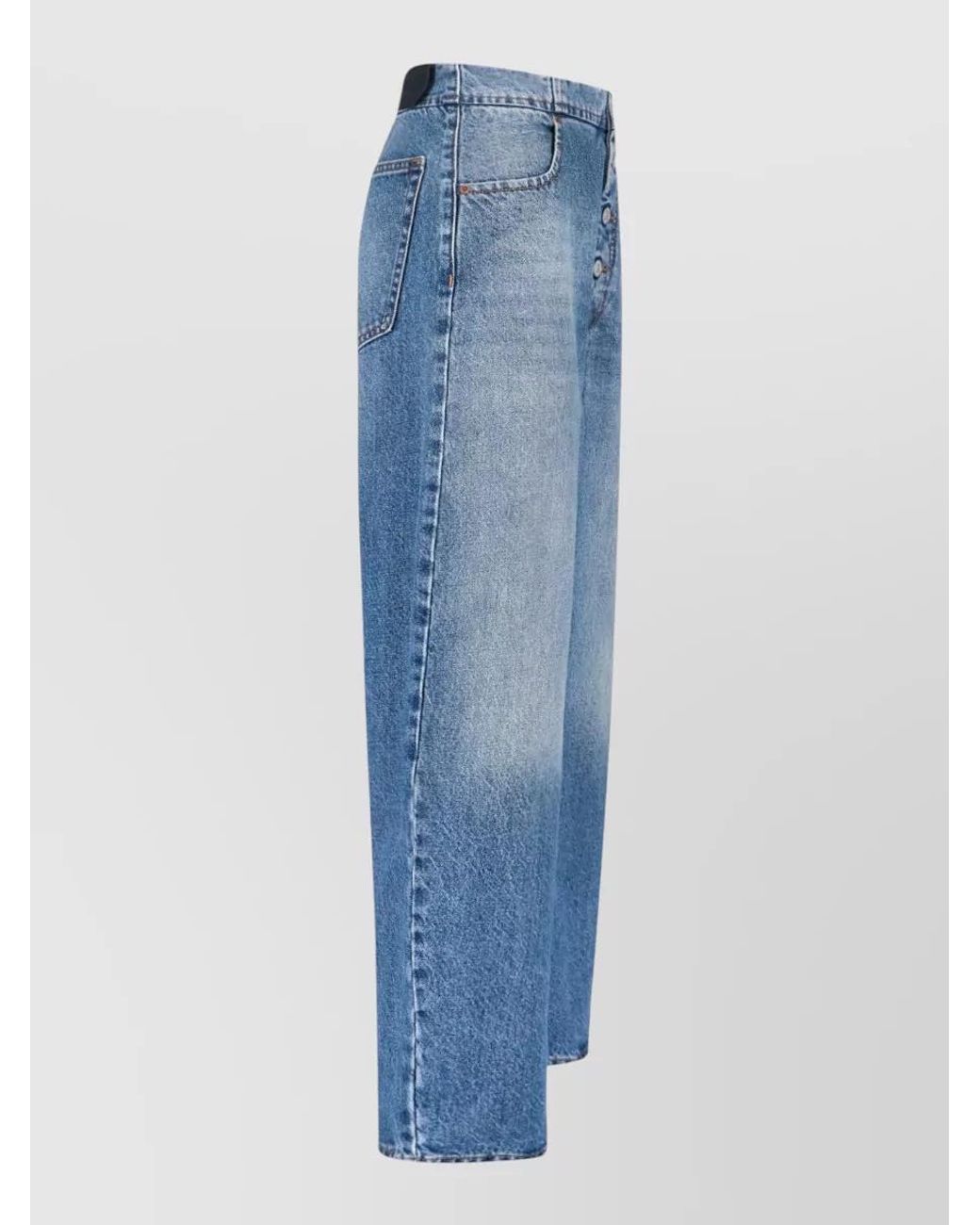 MM6 by Maison Margiela Blue Denim High-Rise Straight-Leg Jeans