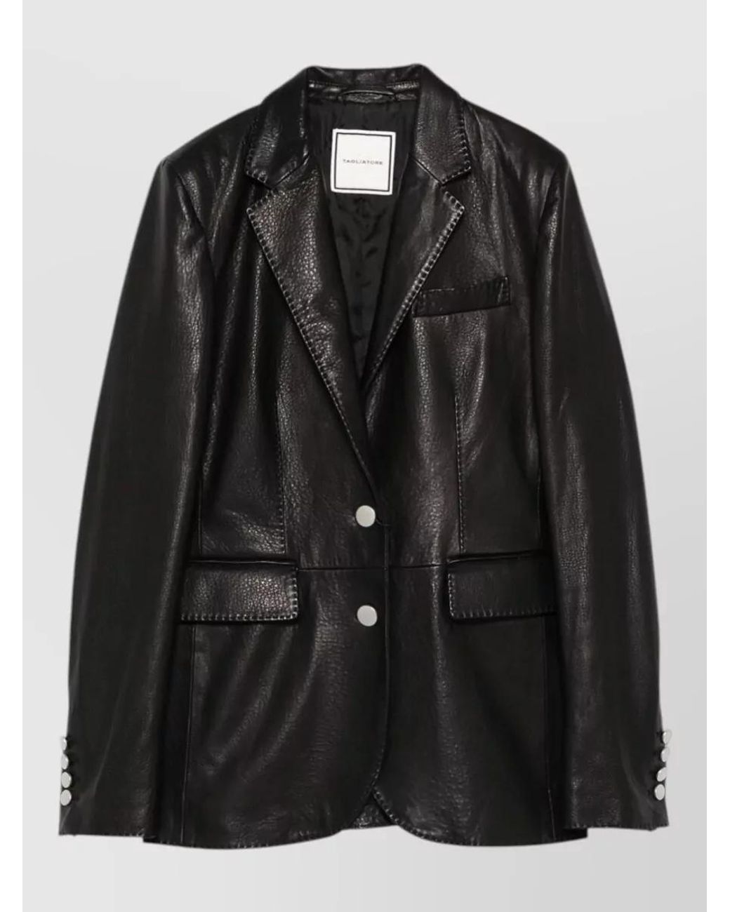 Tagliatore Black Solid Notched Lapel Blazer