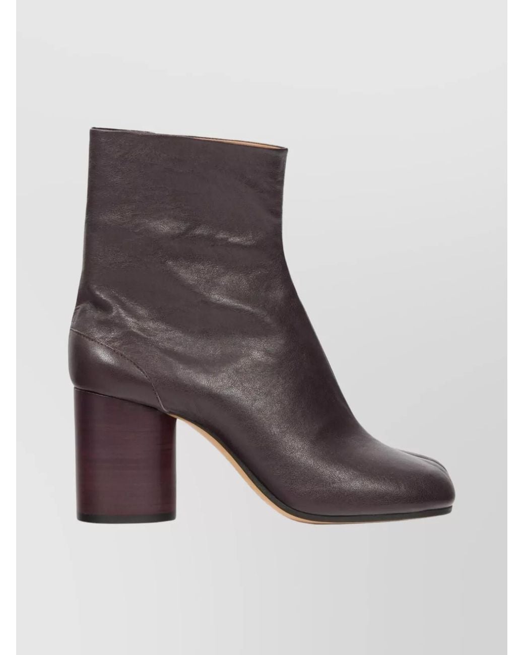 Maison Margiela Brown Tabi Style Leather Ankle Boots
