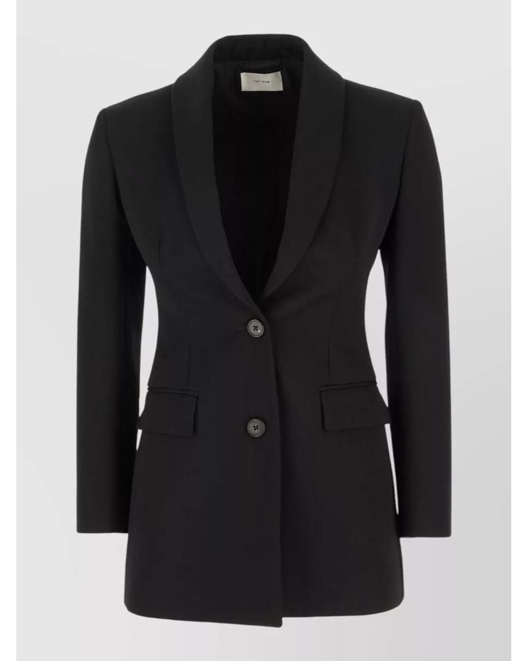 The Row Black Single-Breasted Blazer