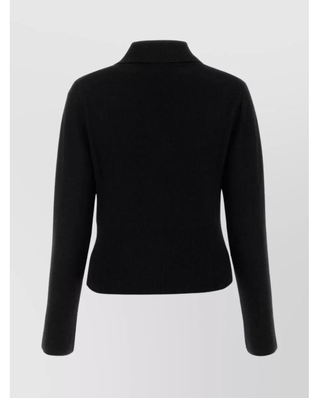 Jil Sander Black Ribbed Wool Blend Sweater