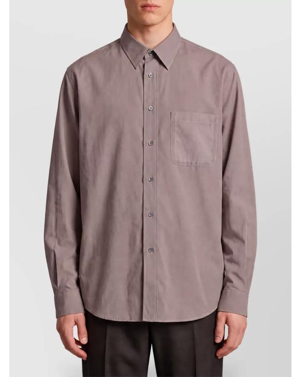 Maison Margiela Brown Cotton Regular-Fit Long-Sleeve Shirt for men