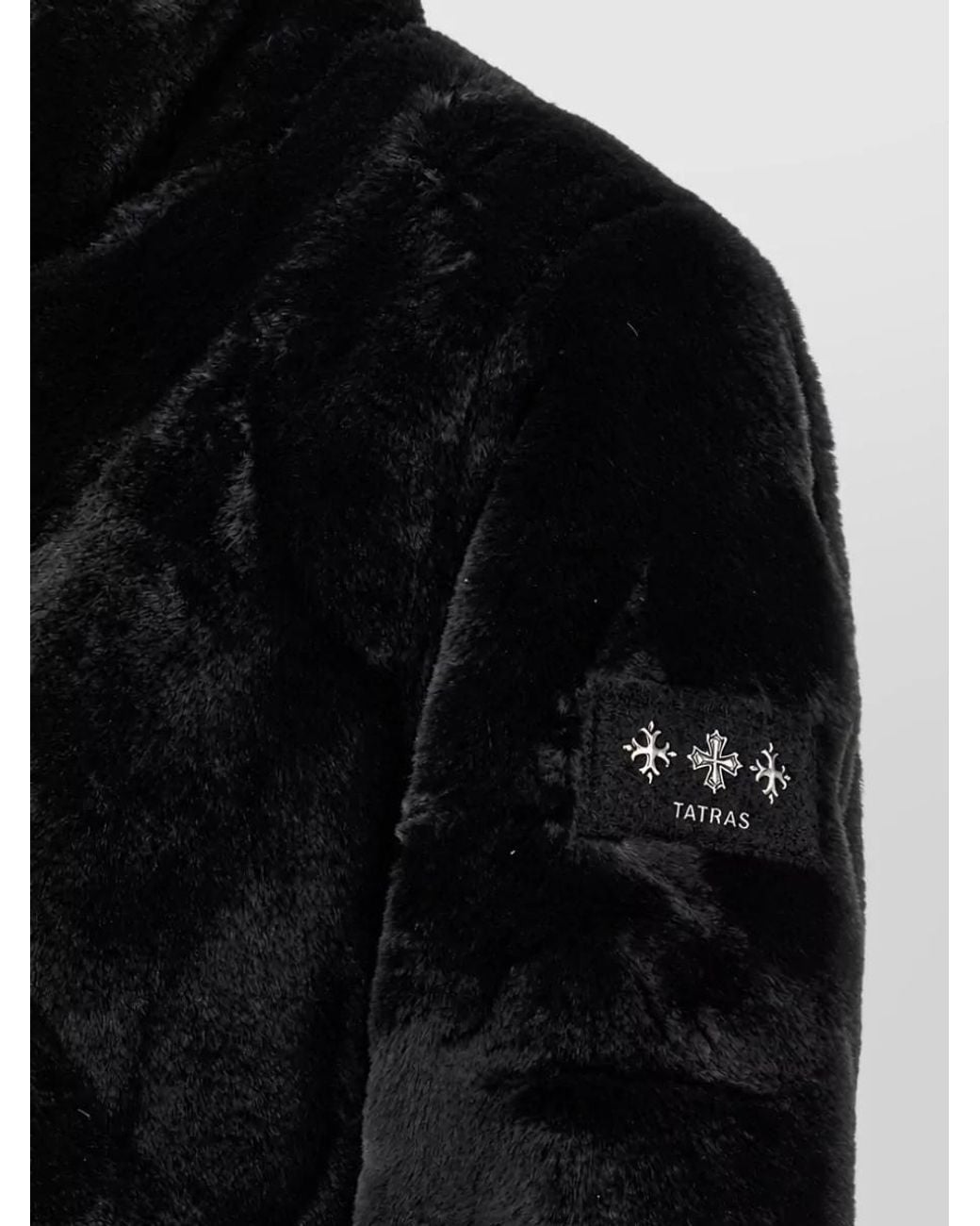 Tatras Black Faux Fur Regular-Fit Padded Coat for men